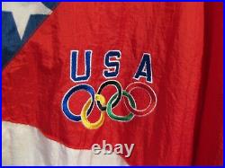 American Flag Jacket U. S. A. Olympic Team 1996 Starter Large Official Licensed Og