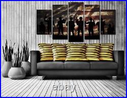 American Flag Military Soldiers Army Canvas Wall Art USA Flag Patriotic Theme