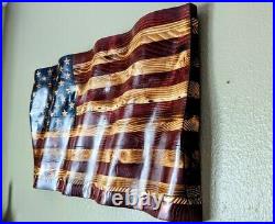American Flag, Patriotic, Wall Art, Challenge, Wooden Wavy US Flag