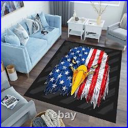 American Flag Rug, USA Flag Rug, American Flag Rug, American Flag Eagle Head Rug