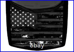 American Flag USA Grey Distressed Grunge Truck Hood Wrap Vinyl Car Graphic Decal