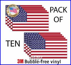 American Flag USA PACK OF 10 Decals sticker 3M military marines Army
