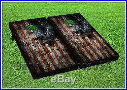 American Flag USA Patriot CORNHOLE BEANBAG TOSS GAME w Bags Game Boards Set 794