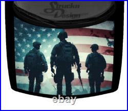 American Flag USA Soldiers Red Blue Truck Hood Wrap Vinyl Car Graphic Decal