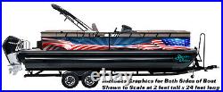 American Flag Vibrant USA Graphic Wrap Kit Decal Bass Fishing Boat Vinyl Pontoon
