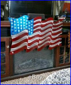 American Flag Wall Sculpture indoor outdoor Patriotic Metal Art USA Flag Decor