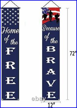 American Patriotic Decoration Banner 4th of July Porch Sign Hang Flag