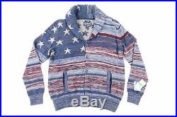 American Rag Stars Stripes Patriot Cardigan Sweater USA Flag Mens Nwt New
