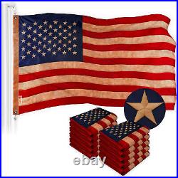 American US USA Tea Stained Flag 4x6FT 10-Pack Embroidered Polyester