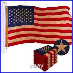 American US USA Tea Stained Flag 4x6FT 3-Pack Embroidered Polyester
