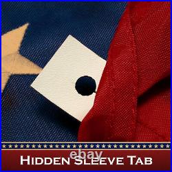 American US USA Tea Stained Pole Sleeve Flag 2x3FT 10-Pack Embroidered Polyester
