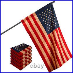 American US USA Tea Stained Pole Sleeve Flag 3x5FT 5-Pack Embroidered Poly
