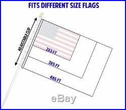 American USA 3 x 5 FT Flag with 6-Ft Spinning Flag Pole + Bracket (Tangle Free)