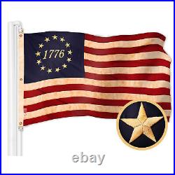 American USA Tea-Stained Flag & 1776 Tea-Stained Flag 6x10 Ft Both Emb 420D Poly