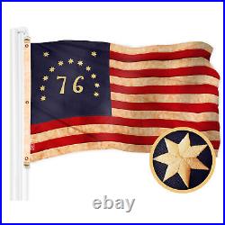 American USA TeaStained & Bennington TeaStained Flag 6x10 Ft Both Emb 420D Poly