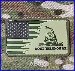 American USA Us Flag Don't Tread On Me Snake 3d Pvc Multicam Velcro Brand Patch