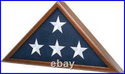 American Veteran 5' x 9.5' Burial Flag Case Walnut Finish
