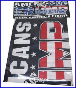 Americans For Trump Keep America Great! Black Nylon 12x18 12x18 Flag Grommets