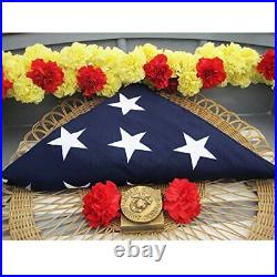Anley Memorial Flag American US Flag 5x9.5 Foot Heavy Duty Cotton For Veteran