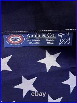 Annin & Co American Flag NYL-GLO Colorfast 8 X 12 Ft Nylon Made In USA