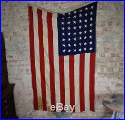 Antique 1912-1959 American USA 48 Stars Stripes Stitched Flag Annin 4x6 foot