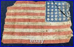 Antique 36 Stars American Parade Flag 1865 Nevada United States of America USA