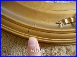 Antique Gold Gilded Oval Frame Eagle USA No glass Military American Flag 1900s