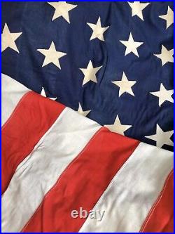 Antique VTG 48 Star American Flag 4'x9' United States Of America Hand-Sewn Stars
