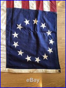 Antique Vintage Storm King 13 Star American Flag 3' x 5' All Cotton Made In USA