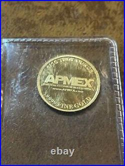 Apmex U. S American Eagle With Flag 1/10 oz Fine. 9999 Gold Sealed Mint