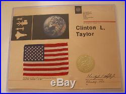 Apollo 17 Space Flown to Moon USA/American Flag NASA