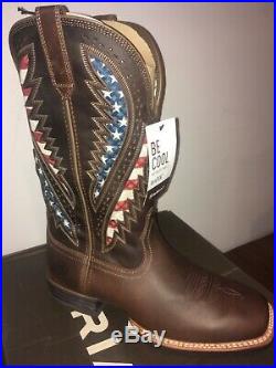 Ariat 10027165 American Patriotic USA Flag Square Toe Western Boot 10.5 EE Wide