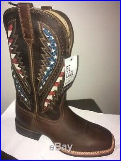 Ariat 10027165 American Patriotic USA Flag Square Toe Western Boot 10.5 EE Wide