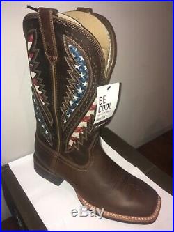 Ariat 10027165 American Patriotic USA Flag Square Toe Western Boot 11 EE Wide