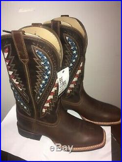 Ariat 10027165 American Patriotic USA Flag Square Toe Western Boot 11 EE Wide