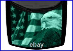 Bald Eagle Teal Blue USA Flag American Truck Hood Wrap Vinyl Car Graphic Decal