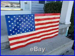 Beautiful Hand Carved Wavy Wooden Rustic American Flag. 100% made in the USA