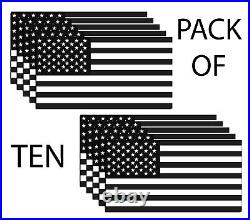 Black and White American Flag USA PACK OF 10 Decal Sticker 3M Military Army