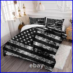 Black and White USA American Flag Comforter Set King Size for Boys Kids Teens Di