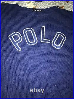 Blue Cotton Polo Sport by Ralph Lauren Sweater XXL