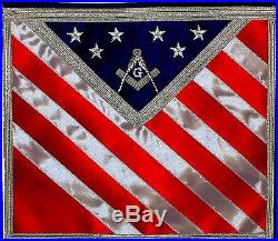 Blue Lodge Patriotic American Masonic Freemason U. S. Flag Apron