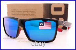 Brand New Costa Del Mar Sunglasses RINCONCITO Shiny USA Black/Blue Mirror 580G