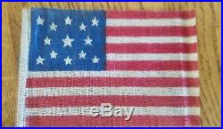 C 1876 OLD VINTAGE 13 STAR CENTENNIAL U. S. AMERICAN PARADE FLAG rare size