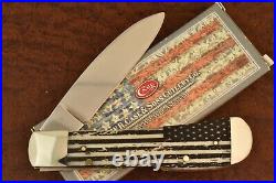 Case XX USA Smooth Natural Bone Tribal Lock Lockback Knife 2020 American Flag