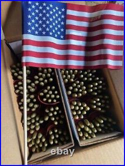 (Case of 288) Flag 8x12 USE8D SMALL Stick United States US American Cemetery