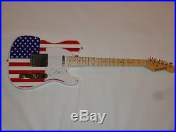Chris Daughtry Signed USA Flag Electric Guitar American Idol Proof Jsa Coa