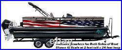 Classic American Flag USA Graphic Wrap Decal Vinyl Bass Fishing Pontoon Boat