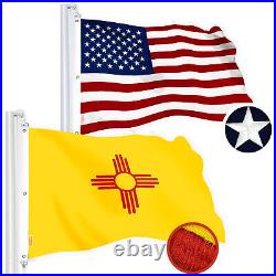 Combo Pack American USA & New Mexico Flag 5x8 Ft, Both Embroidered SPUN Poly