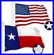 Combo Pack USA American Flag & Texas TX State 4X6 Ft Embroidered Spun Polyester