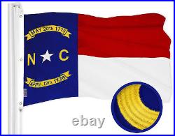 Combo USA Flag 300D & North Carolina State Flag 6x10 Ft Embroidered 600D Poly